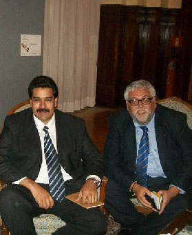 Il professore Luciano Vasapollo con Ministro degli Esteri della Repubblica venezuelana Nicol�s Maduro