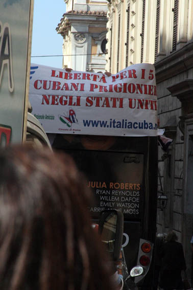 Associazione Nazionale di Amicizia Italia-Cuba. Circolo di Roma. Manifestazione di solidariet� ai Cinque (Roma, 20 settembre 2008)