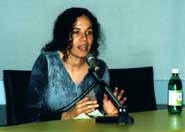 Yohanka Alfonso Contreras durante una Conferenza presso il Museo Nazionale Preistorico Etnografico Luigi Pigorini di Roma. Foto: Damiano Rosa